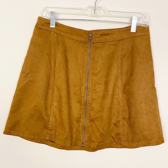 Red Camel Tan Faux Suede Skirt Juniors - Picture 1 of 4